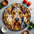 Airedale Terrier Circular Glass Suncatcher Worktop Saver